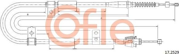 Трос ручника (тросик ручного тормоза) Cofle. Артикул 92.17.2529