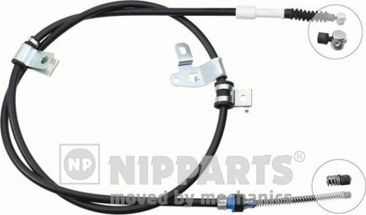 Трос ручника (тросик ручного тормоза) Nipparts задний левый для Toyota Corolla E120, E130 2001-2008. Артикул J19297