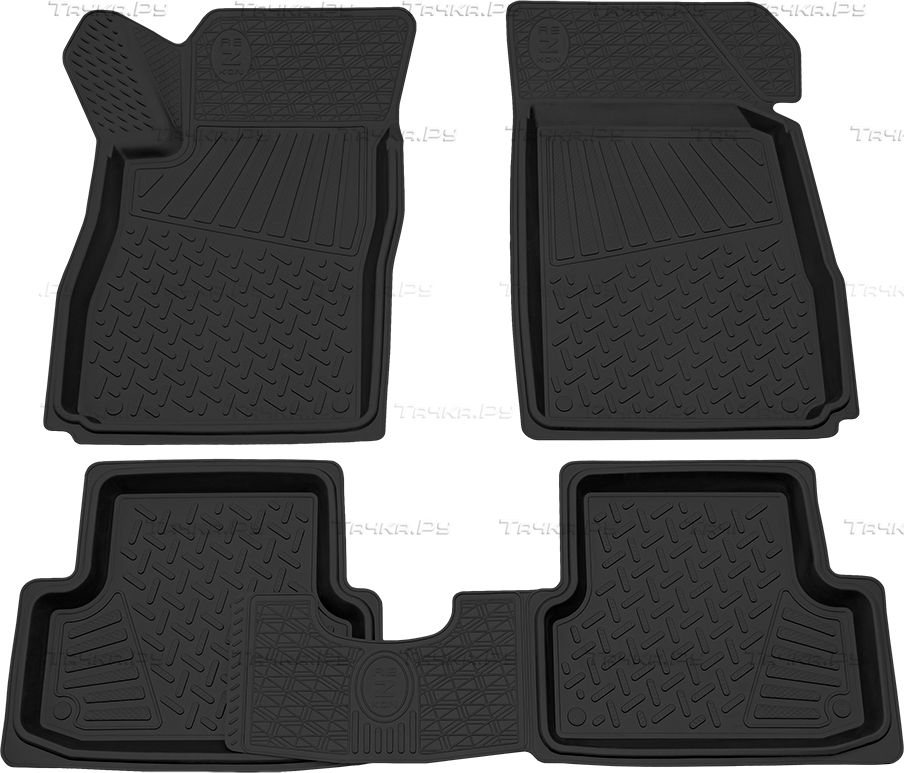 Коврики Rezkon резиновые для салона Chevrolet Aveo II 2012-2015. Артикул 1012005200