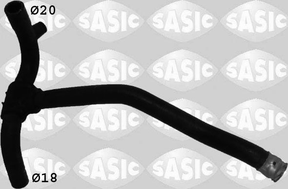 Патрубок радиатора (системы охлаждения) Sasic правый для Peugeot 206 1999-2007. Артикул 3400122