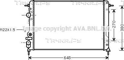 Радиатор охлаждения двигателя AVA. Артикул RTA2266