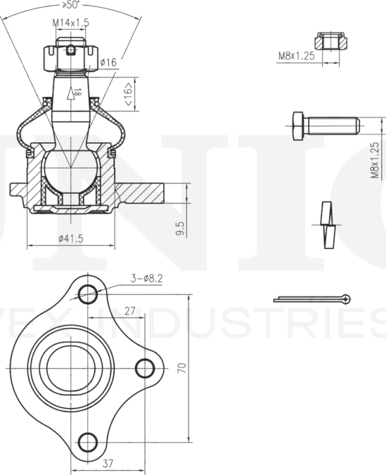 Опора шаровая (Unio). Артикул SSP-20017