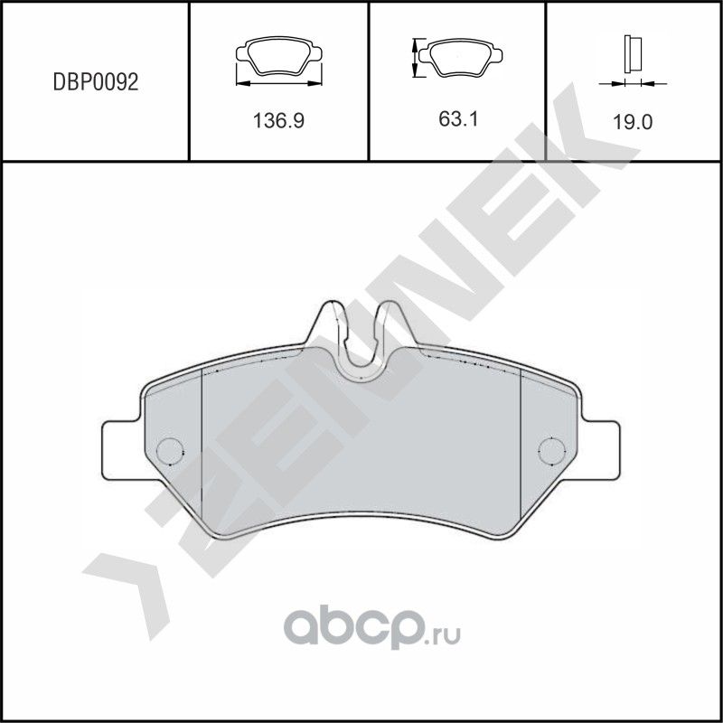 Колодки тормозные дисковые задние без датчика MERCEDES SPRINTER 06-12 VW CRAFTER (Zennek). Артикул DBP0092
