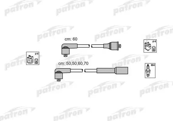 Высоковольтные провода (провода зажигания) (комплект) Patron (EPDM (Этилен-пропиленовый каучук)). Артикул PSCI1011