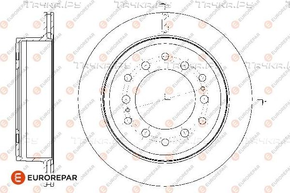 Тормозной диск Eurorepar задний для Lexus GX II 2010-2026. Артикул 1667865580