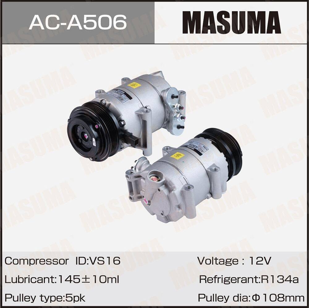 ACA506 Компрессоры кондиционера MASUMA, FORD FOCUS / CB8 / 2.0 I4 DI TIVCT Masuma. Артикул ACA506