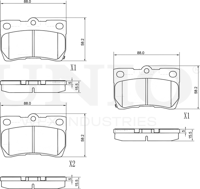 Колодки тормозные дисковые, комплект (Unio). Артикул BRP-20105