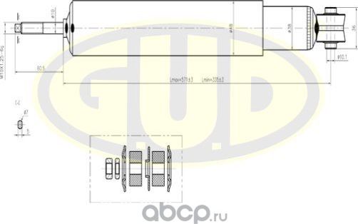 Амортизатор G.U.D.. Артикул GSA443134