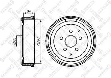 Тормозной барабан Stellox задний для Volkswagen Transporter T3 1979-1992. Артикул 6026-4706-SX