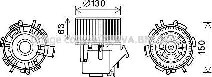 Вентилятор, мотор печки (отопителя) салона AVA. Артикул RT8599