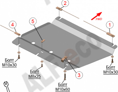Защита Alfeco для РК Cadillac Escalade IV 2014-2020. Артикул ALF.37.08