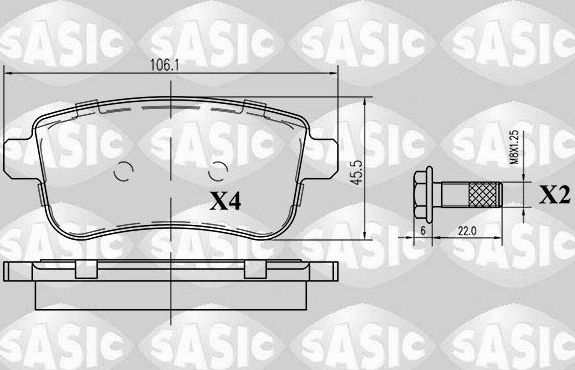 Тормозные колодки Sasic. Артикул 6214023