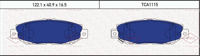 Колодки тормозные LEXUS GS 300 93-97/TOYOTA SUPRA 3.0 93-98 задние SemiMetallic (Tatsumi). Артикул TCA1115