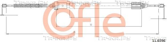 Трос ручника (тросик ручного тормоза) Cofle. Артикул 11.6596