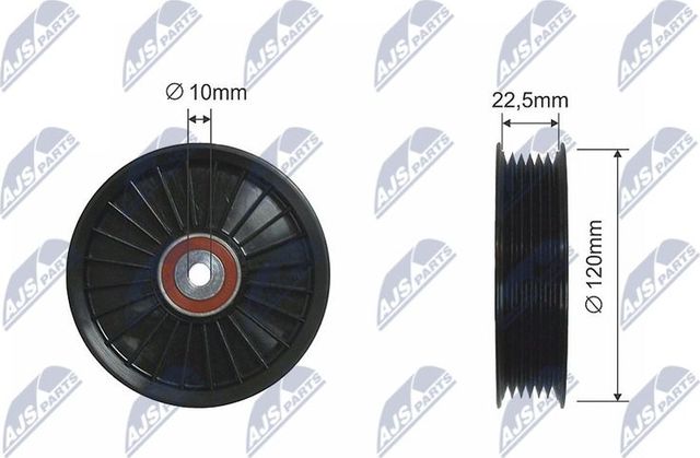 Направляющий (ведущий) ролик приводного поликлинового ремня NTY. Артикул RNK-RE-017