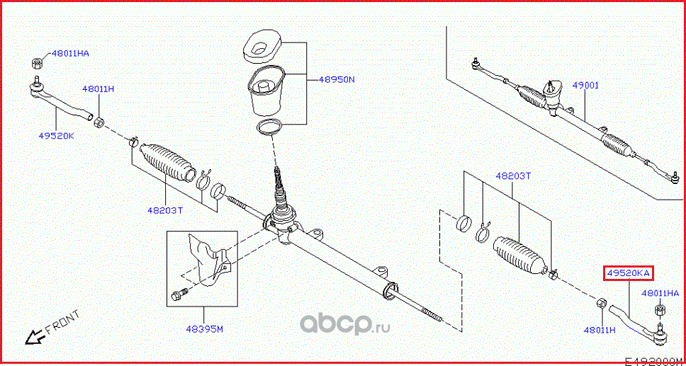 Наконечник рулевой тяги Nissan. Артикул 485271U61A