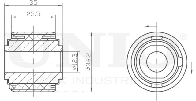 Сайлентблок реактивной тяги (Unio). Артикул RMP-20466