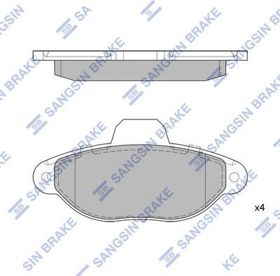 Тормозные колодки Sangsin Hi-Q передние для Fiat Cinquecento 1991-1999. Артикул SP1807A