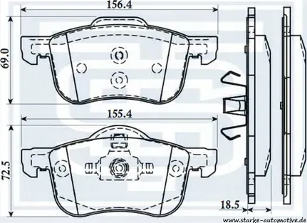 Колодки тормозные передние (Starke). Артикул 176710