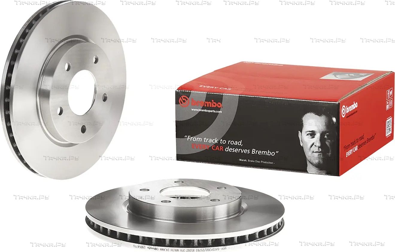 Тормозной диск Brembo передний для Mitsubishi Lancer IX 2007-2013. Артикул 09.B647.10