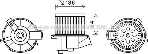 Вентилятор, мотор печки (отопителя) салона AVA. Артикул PE8387