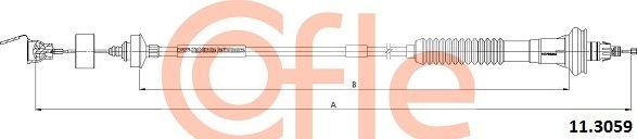 Трос сцепления Cofle для Peugeot 206 1999-2013. Артикул 92.11.3059