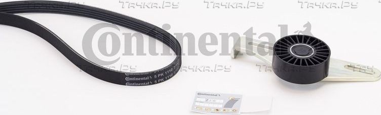 Приводной ремень поликлиновой с роликами (комплект) ContiTech для Nissan Kubistar X76 2003-2026. Артикул 5PK1110K1