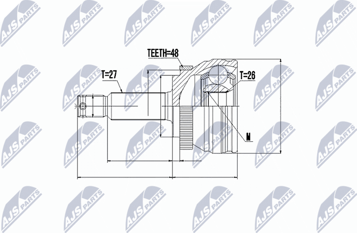 Шрус наружный (граната) NTY. Артикул NPZ-HY-506