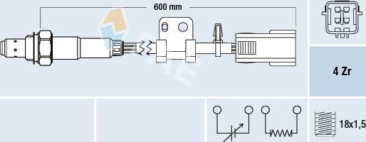 Лямбда-зонд (кислородный датчик) FAE. Артикул 77319