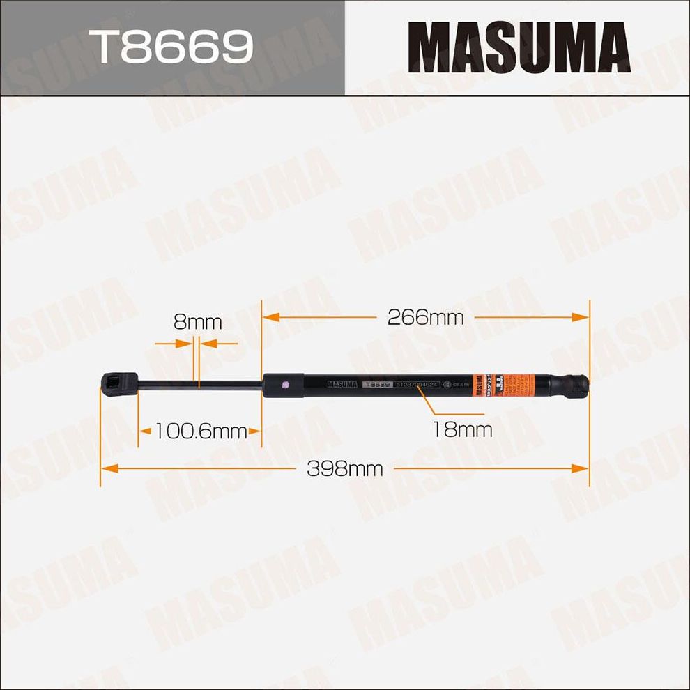 Упор газовый капота MASUMA, L=398mm (1/40). Артикул T8669