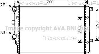 Радиатор охлаждения двигателя AVA задний для SEAT Leon II 2005-2012. Артикул VNA2206