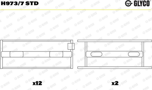 Вкладыши коренные Glyco для BMW 5 III (E34) 1987-1993. Артикул H973/7 STD