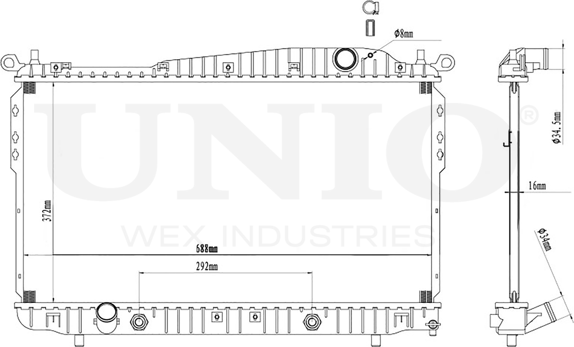Радиатор двигателя (Unio). Артикул RAD-10010