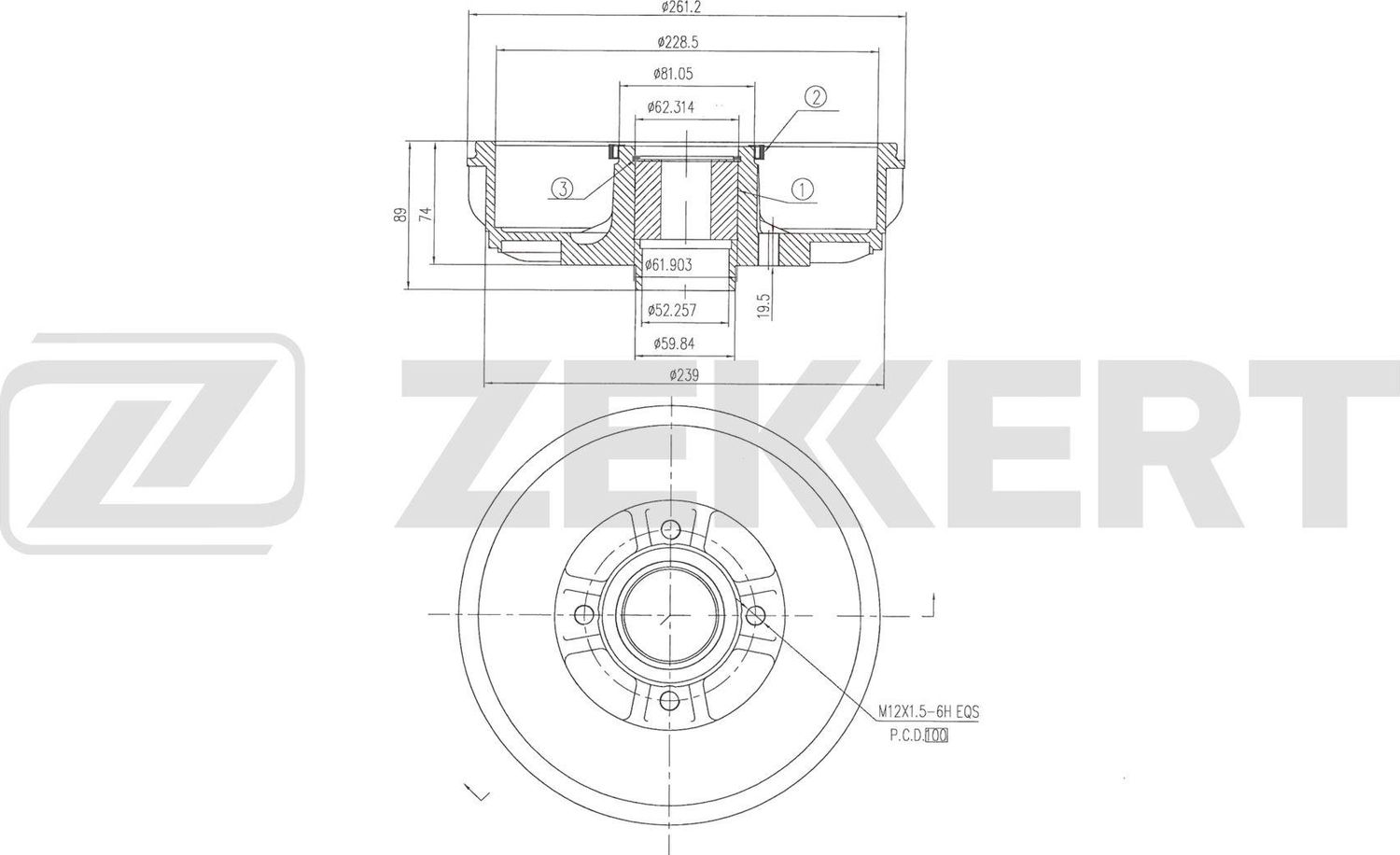 Тормозной барабан Zekkert. Артикул BS-6651