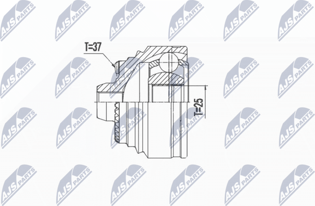 Шрус внутренний (граната) NTY передний для BMW 7 VI (G11/G12) 2015-2026. Артикул NPZ-BM-027