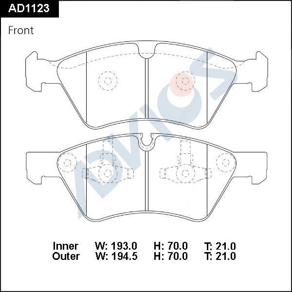 Тормозные колодки Advics. Артикул AD1123