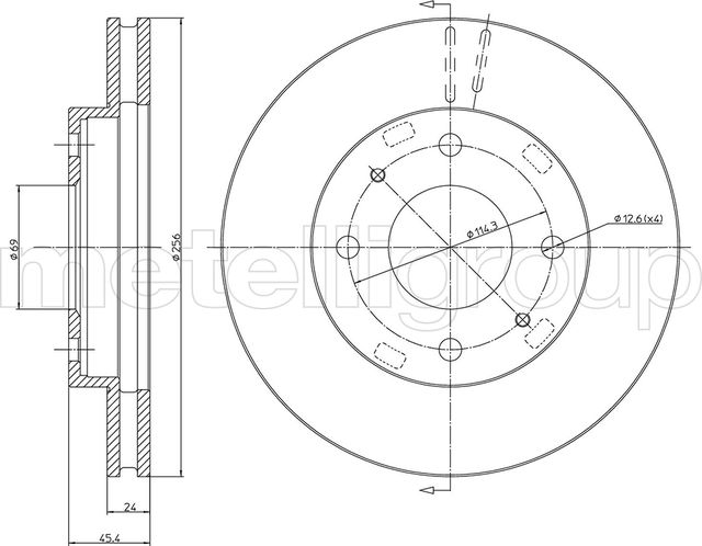 Тормозной диск Metelli. Артикул 23-0461C