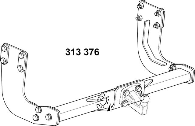 Балка Westfalia под шар фланцевого типа, без шара в комплекте для Mercedes-Benz Sprinter W906 (Европа) 2006-2018. Артикул 313376600001