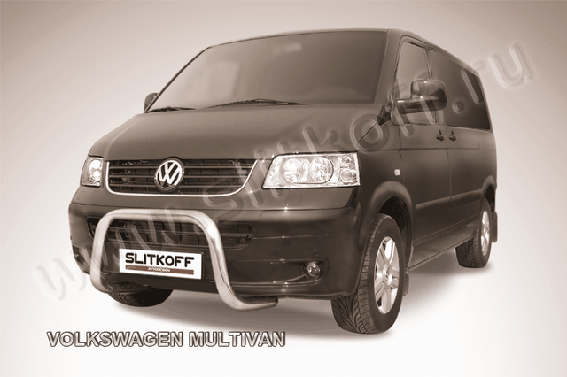 Кенгурятник Slitkoff d57 низкий мини для Volkswagen Multivan T5 2003-2009. Артикул VWM002