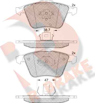 Тормозные колодки R Brake. Артикул RB1652