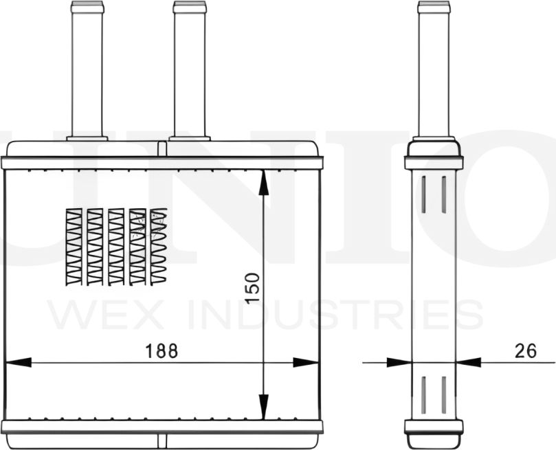 Радиатор отопителя (Unio). Артикул RAD-20016