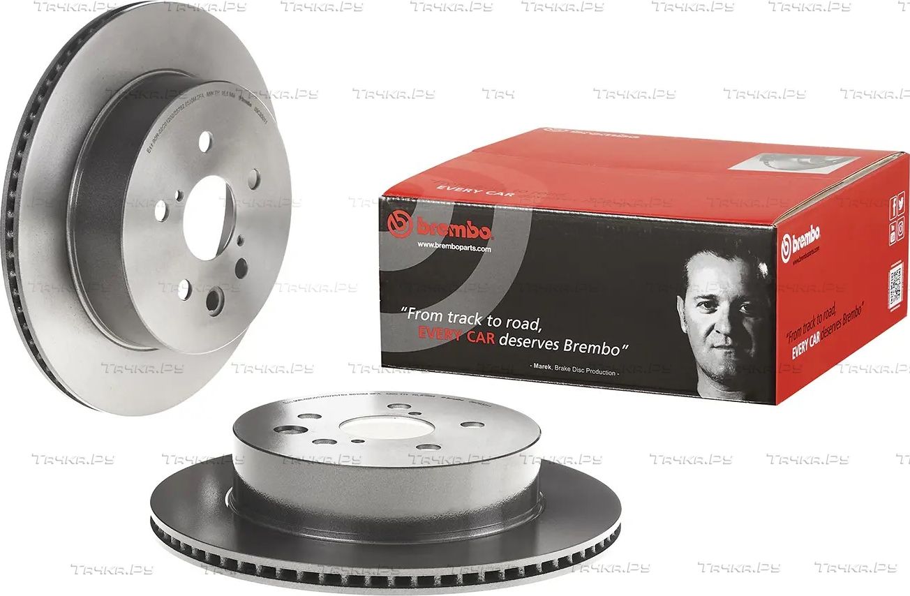Тормозной диск Brembo UV Coated задний для Toyota Mark X I 2004-2009. Артикул 09.C930.11