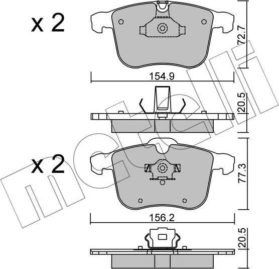 Тормозные колодки Metelli. Артикул 22-0813-0