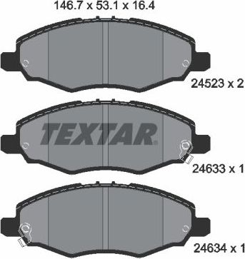 Тормозные колодки Textar передние для Toyota Hilux VII 2004-2015. Артикул 2452301