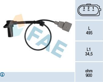 Датчик положения коленвала FAE для Audi S6 II (C5) 1999-2005. Артикул 79311