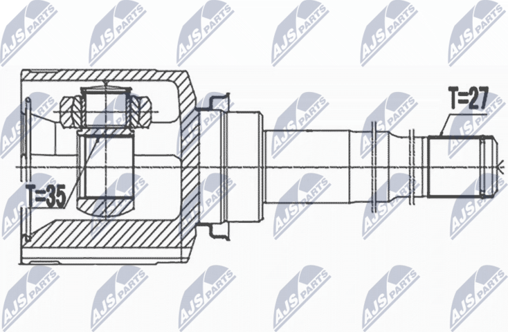 Шрус внутренний (граната) NTY. Артикул NPW-MS-070