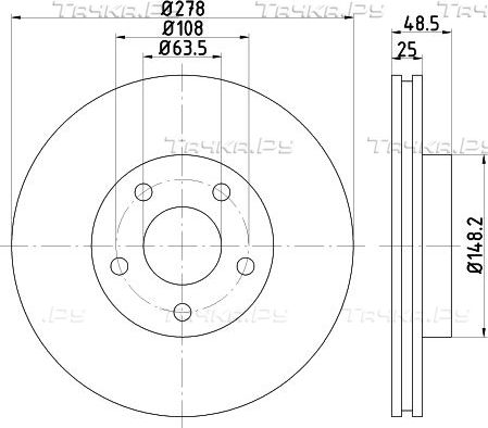 Тормозной диск Nisshinbo передний для Ford C-MAX I 2003-2010. Артикул ND5019K