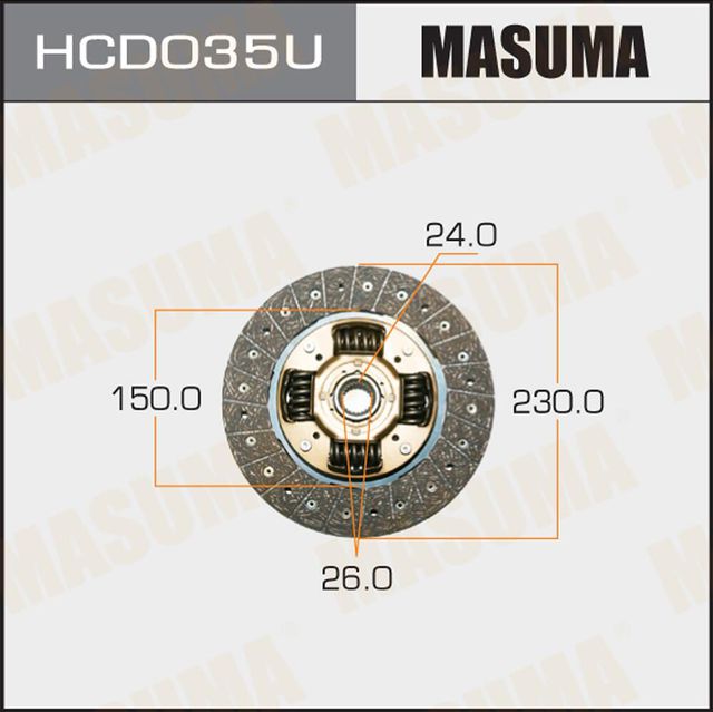 Диск сцепления Masuma для Honda CR-V II 2001-2007. Артикул HCD035U