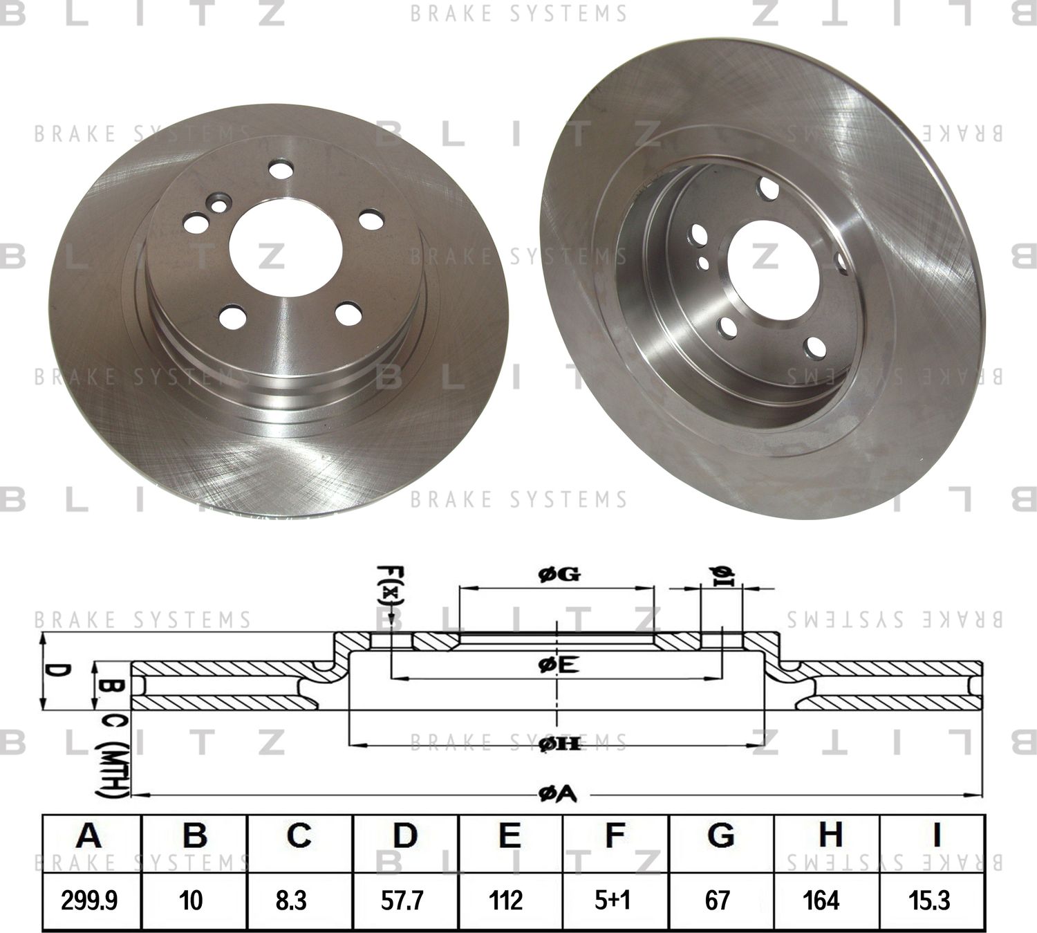 Диск тормозной MB W204/E212 07- задн. (Blitz). Артикул BS0373