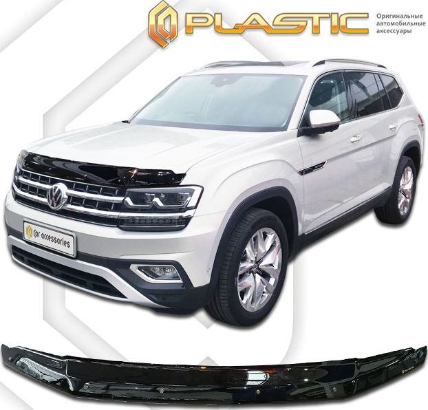 Дефлектор СА Пластик для капота (Classic черный) Volkswagen Teramont 2016-2026. Артикул 2010010113469